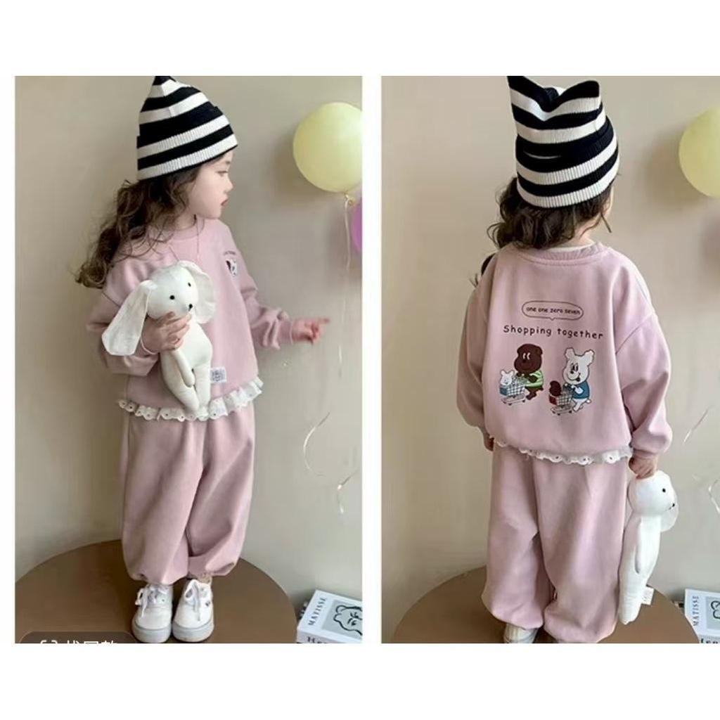 2025 Two-Piece Princess Sweatshirt Set: Stylish Spring/Autumn Sportswear for Girls