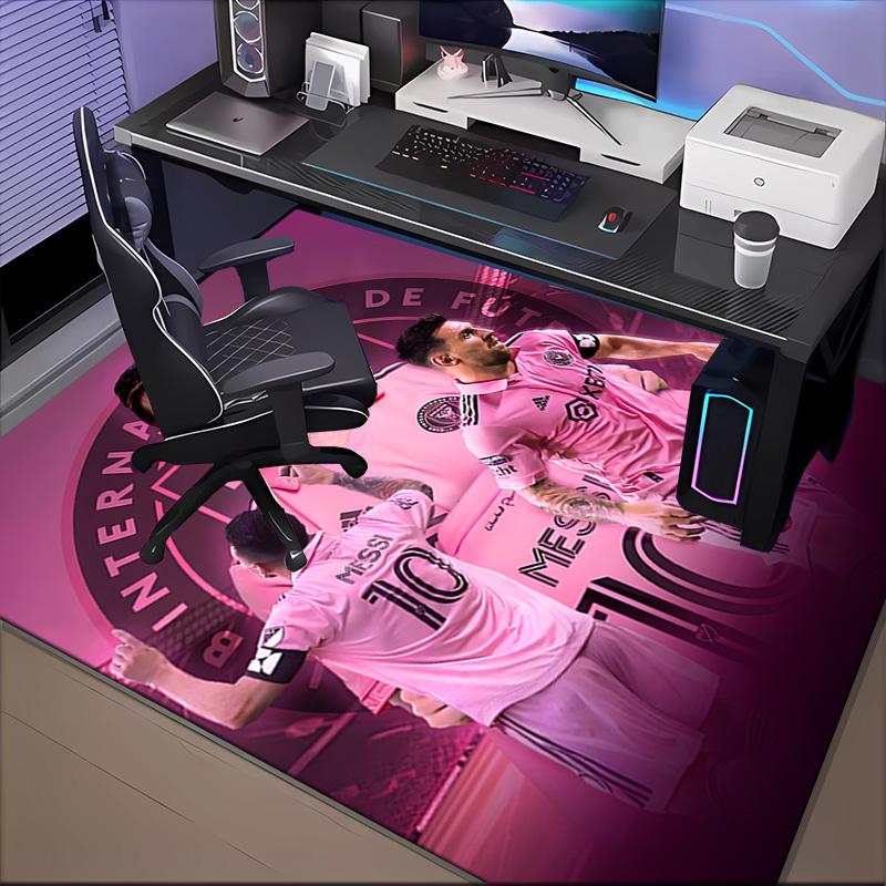 Messi's Pink Rug Game Carpet, Floor Mat for Bedroom Living Room Entryway Rug, Home Decor Idea Gift for Christmas Birthday