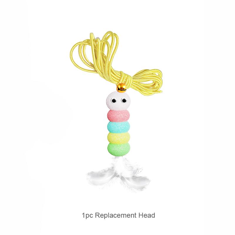 

BOOTEELY Cat Teaser Stick Kitten Electric Hanging Mop Shaped Feather Bell Cat Teaser Accessories Hanging Swing Pet Spring Toy