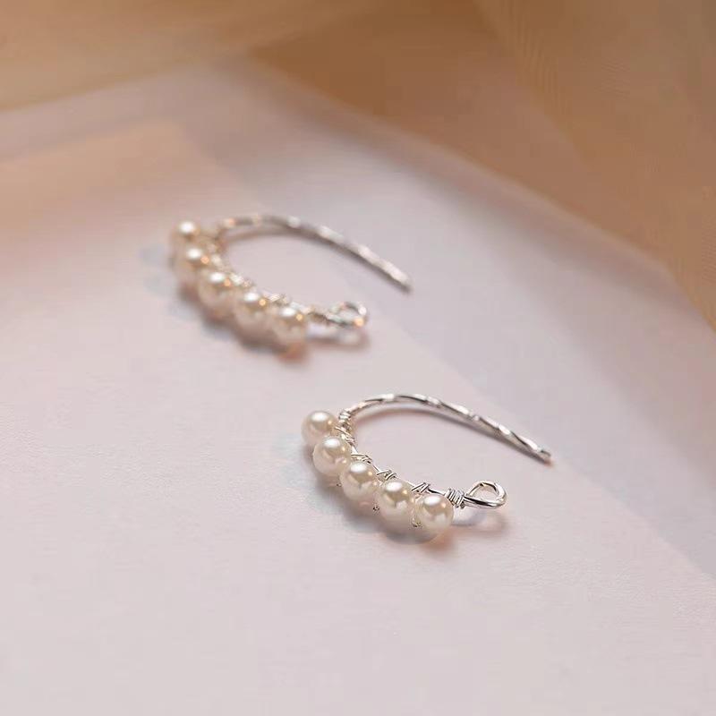 2024 Niche Style: Light Luxury Pearl & Sterling Silver Stud Earrings