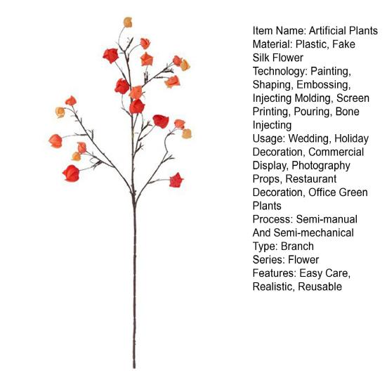 Kunst Lampionbloem Realistisch Herfst Winter Nep Zijden Bloem Huis Kantoor Bruiloft Tafelstuk Vaas Faux Bloem Decoratie