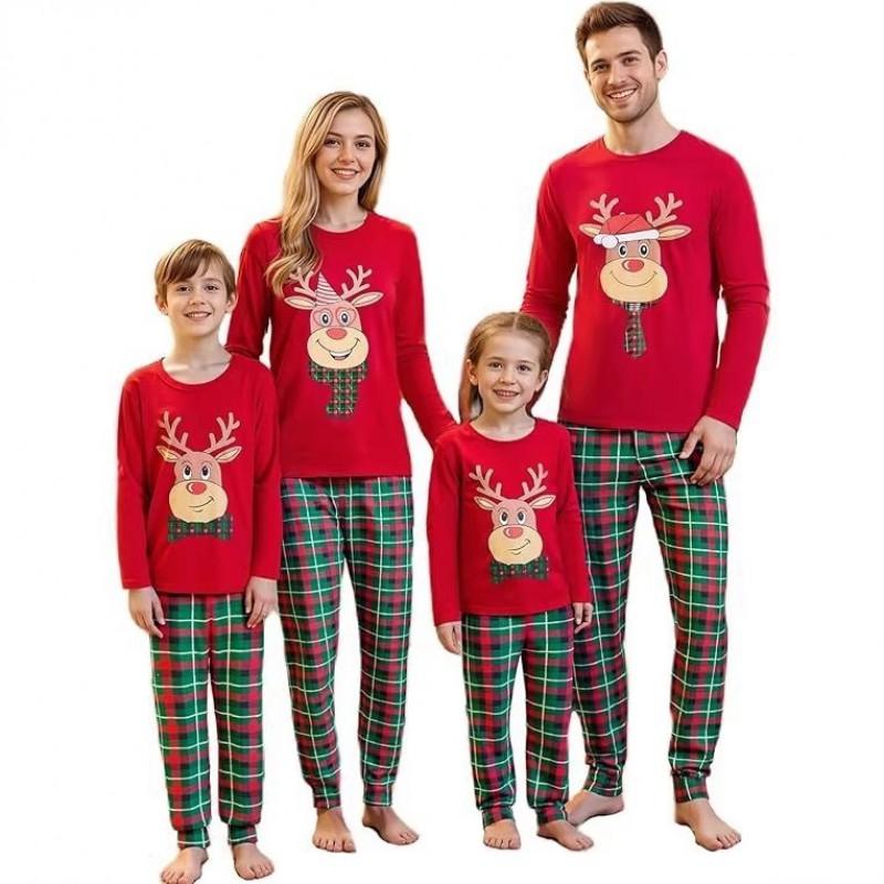 2026 Christmas Plaid Print Family Matching Pajamas Set Soft Home Loungewear