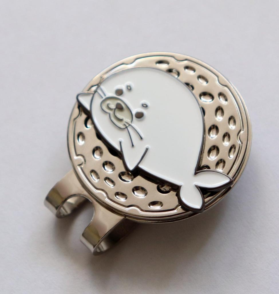 Golf marker harbor seal hat clip removable magnet baby seal