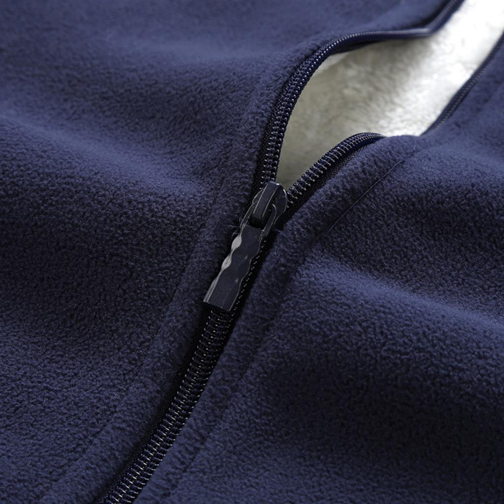 Men's Casual Solid-color Loose Zipper Sweatshirt, Men's And Women's Long-sleeved Thickened Fleece Warm Sweatshirt Jacket