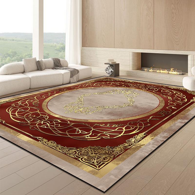 

Скандинавський Розкішний Золотий Великий Килим для Вітальні Домашній Декор Килим для Вілли Вітальня Килим на Замовлення Килим для Лобі Готелю Нековзні Килимки для Підлоги 100*160cm