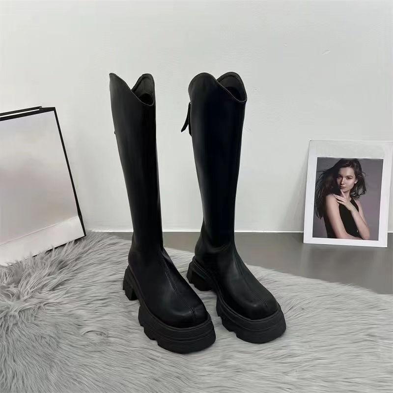 Tall Knight Boots But Knee Thick Legs Big Tube Circumference Long Boots 2025 New Autumn and Winter Long Boots Women's Thick Heel