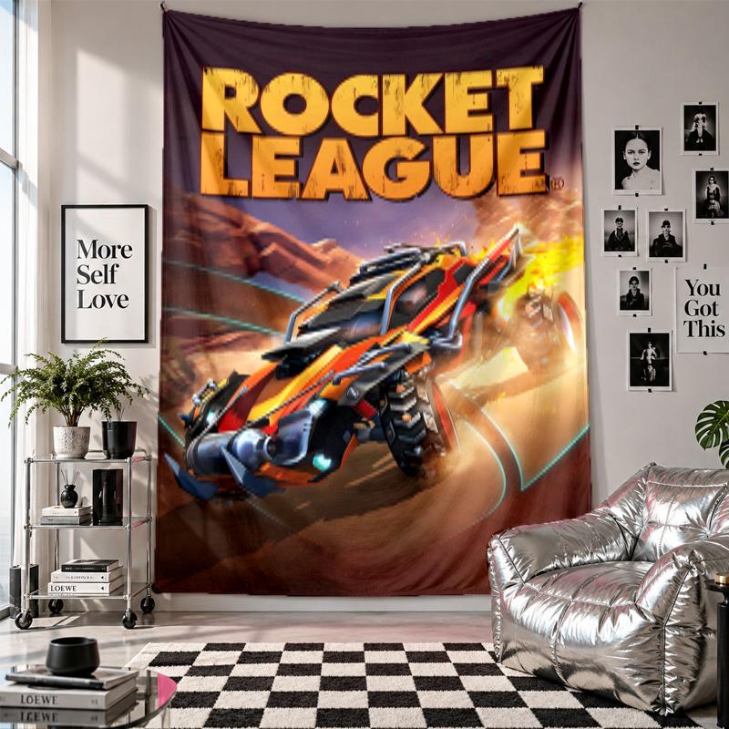 Wall TapestryRocket League Art Hanging Cloth Decorative Background Cover for Room Decoration