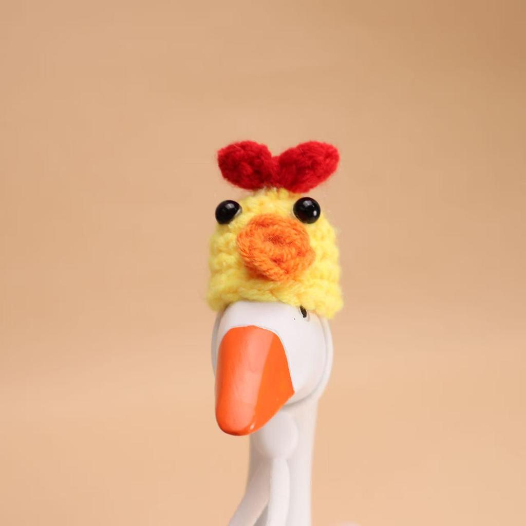 Valentine's Pearl Desktop Goose Set with Mini Knitted Hat & Adjustable Wings Clothing
