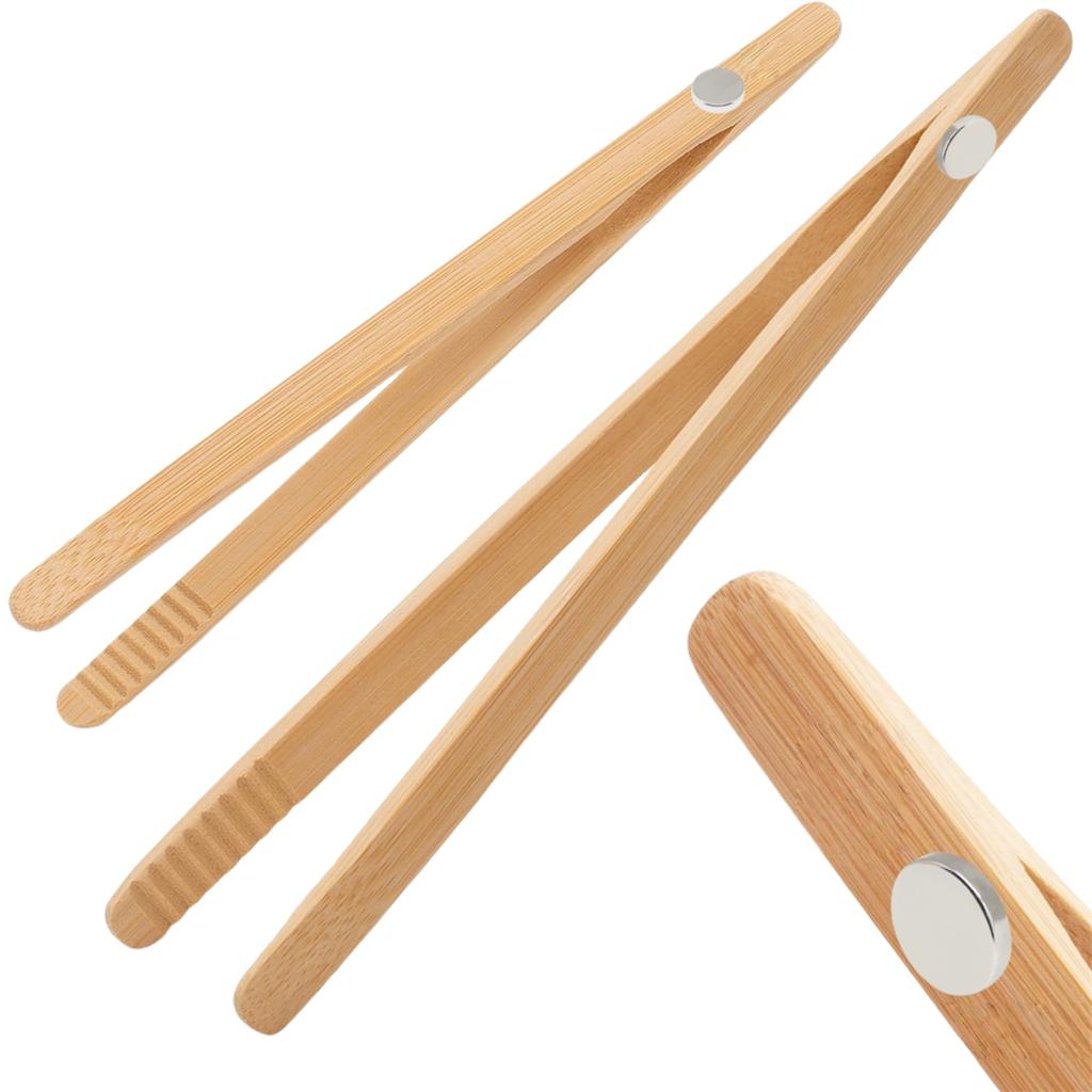 Ergonomic Grip Tongs 7 Inch Kitchen Tongs Daily Cooking Built-in Magnet Effortless Food Serving Hot Toast Lifter