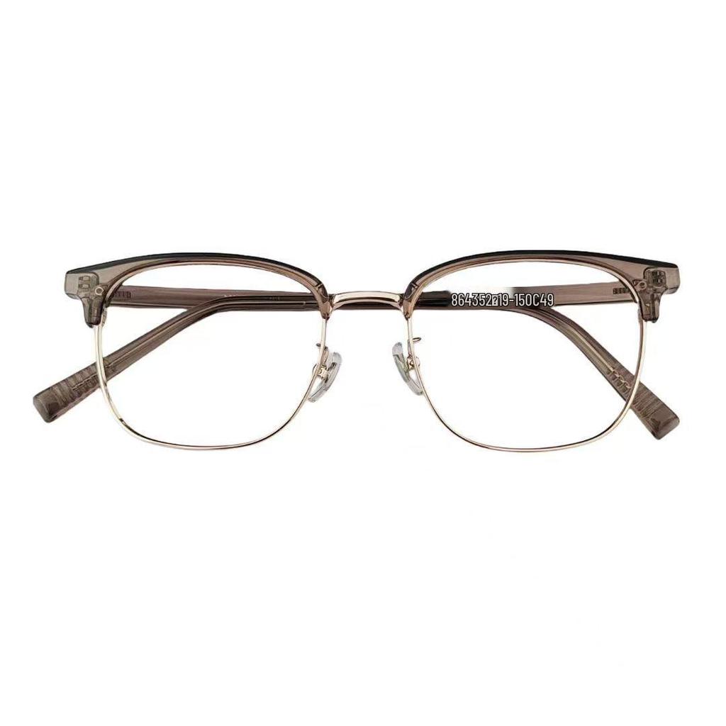 8643 Anti-Blue Light Semi-Rimless Business Eyeglasses for Men - Japanese & Korean Inspired Design