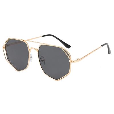 Polygonförmige Sonnenbrille für Herren Vintage-Stil Doppelsteg-Sonnenbrille Damen Fahren UV-Schutz Herren Sonnenbrille