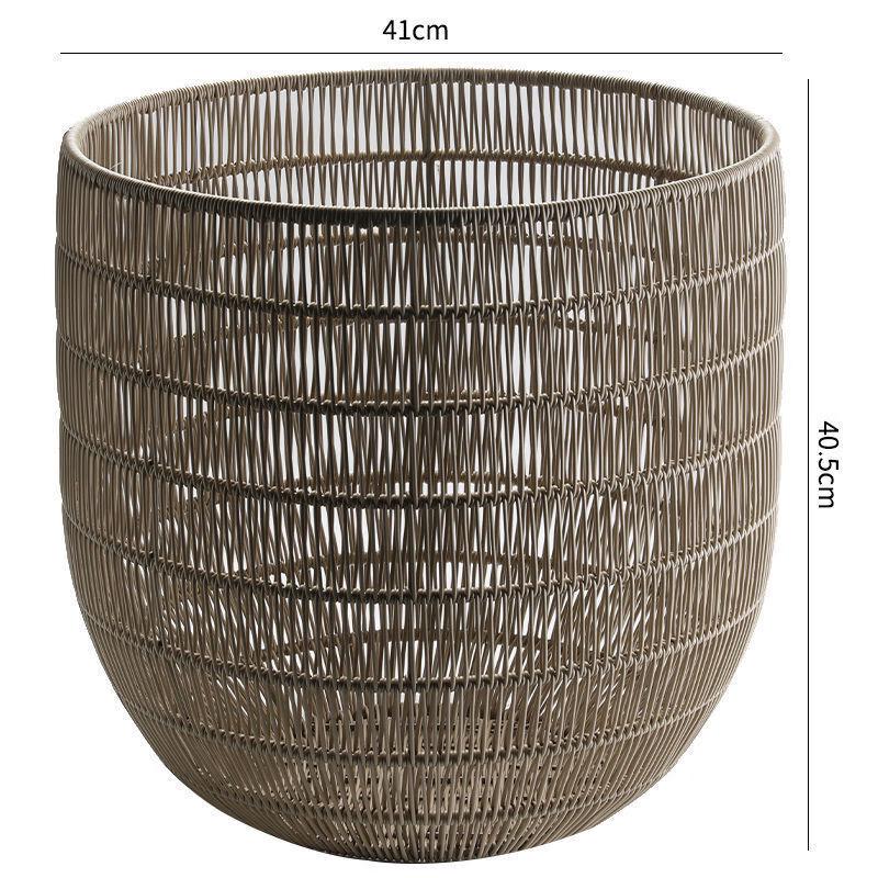 Rattan-Look Laundry Basket with Handles