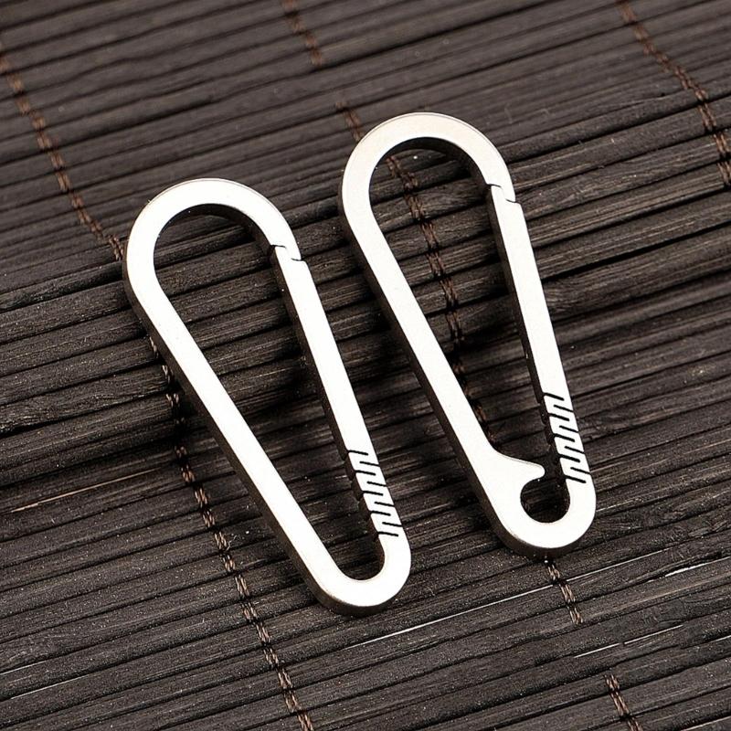 Spring Snap Hook Keychain Clip Titanium Alloy Outdoor Carabiner Tool for Camping