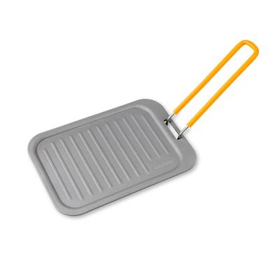 MiliCamp Extra Thick Iron SOLO Grill Plate with Storage Bag and Handle (Flame Color)