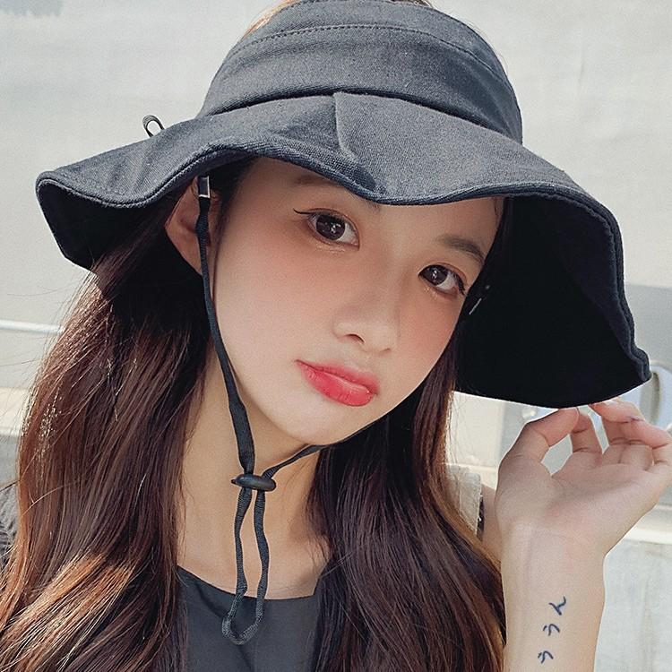 Empty Top Sun Hat for Women Summer Uv Protection Sun Hat Large Brim Bows Fisherman Sun Hat