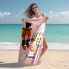 Personalized Customized Proof Beach Towel with San-X Rilakkuma Pattern - Soft, Absorbent,quick-drying,perfect Swimming,camping&bathing