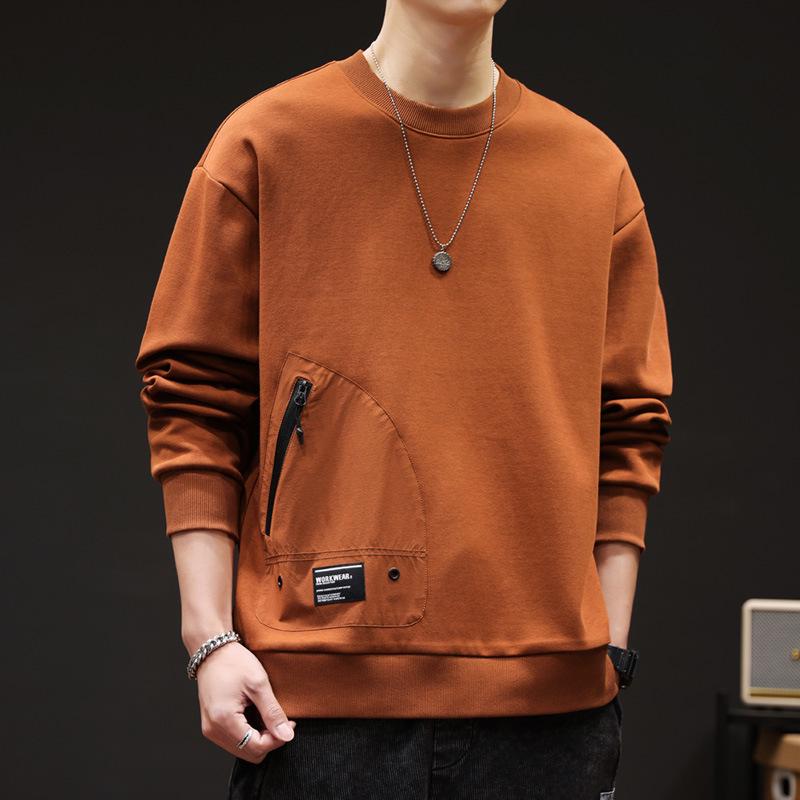 Herren Retro Locker Geschnitten Reißverschlusstasche Hoodie - Einfarbige, Vielseitige Herbst/Winter Mode