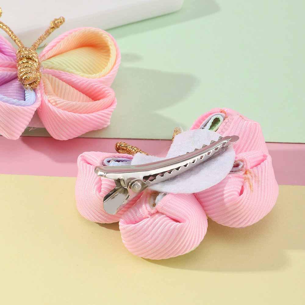 Trendy Handmade Gradient Rainbow Bow Hair Clips for Children