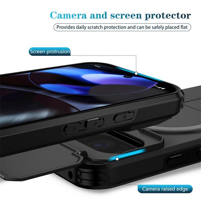 For Magsafe Wireless Charging Case For Google Pixel 10 9 Pro XL 10Pro 9A Pixel10 5G Slide Camera Protector Armor Kickstand Cover