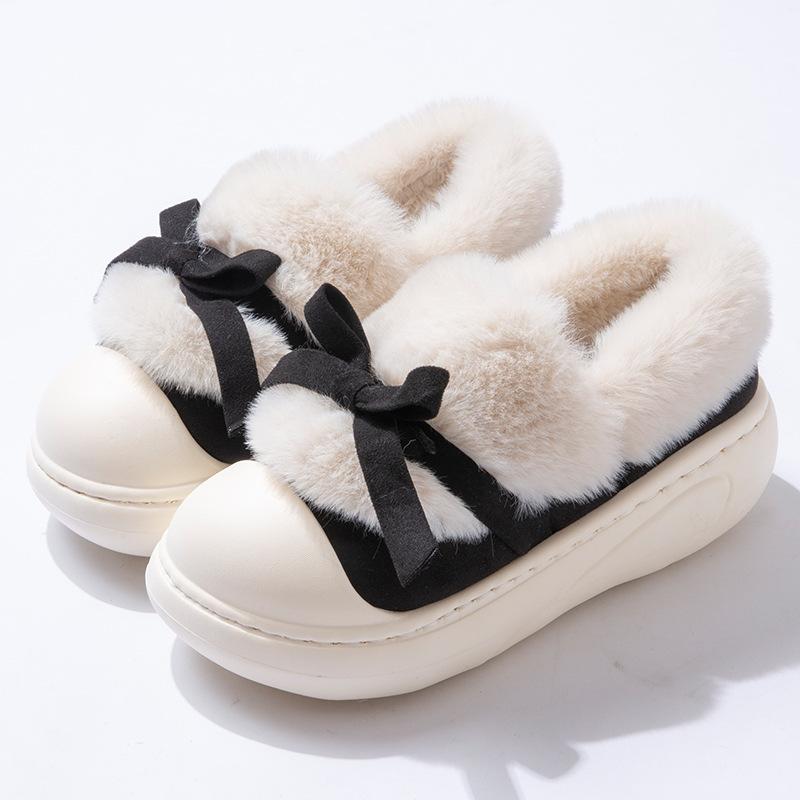 

Мода Мода Бант Теплые Зимние Сапоги Женские Искусственный Мех Толстая Подошва Нескользящие Снежные Сапоги Женские Слипоны Мягкая Подошва Плюшевые Ботильоны 40-41 чёрный