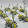 10cm 3D Printer Insect Bee Figure Model Movable Joints Simulation Mechanical Big Yellow Bee Toy Desktop Decorations