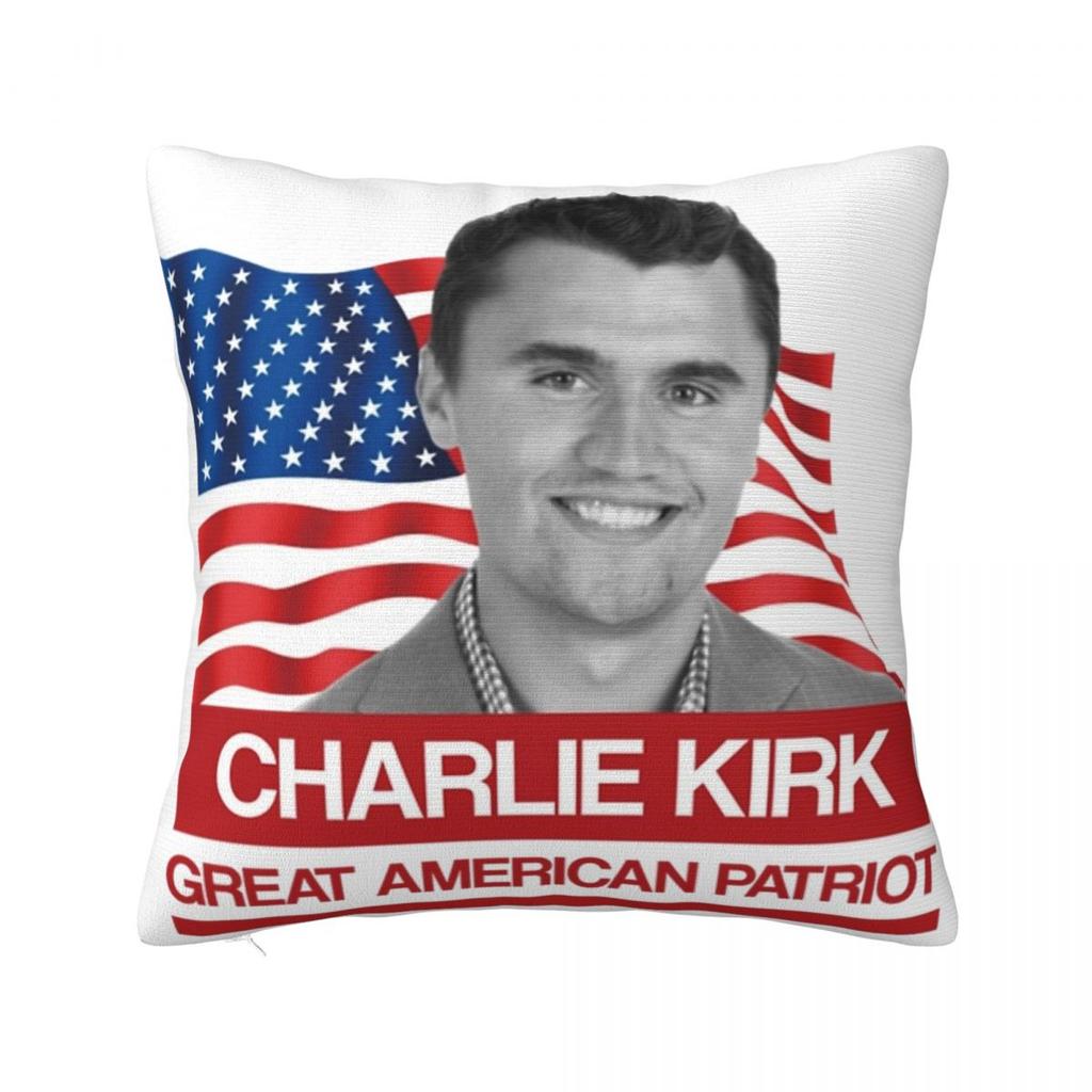 Charlie Kirk Kissenbezug Bedruckter Polyester-Kissenbezug Dekor Kissenbezug für Sofakissen Zuhause Mit Reißverschluss 45*45cm