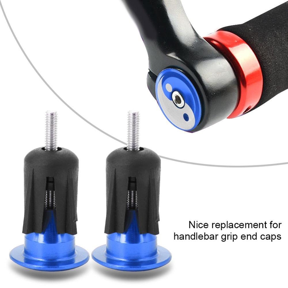 1 Pair Aluminum Alloy + Plastic Bike Handlebar End Plug  for Handlebar Protection синий
