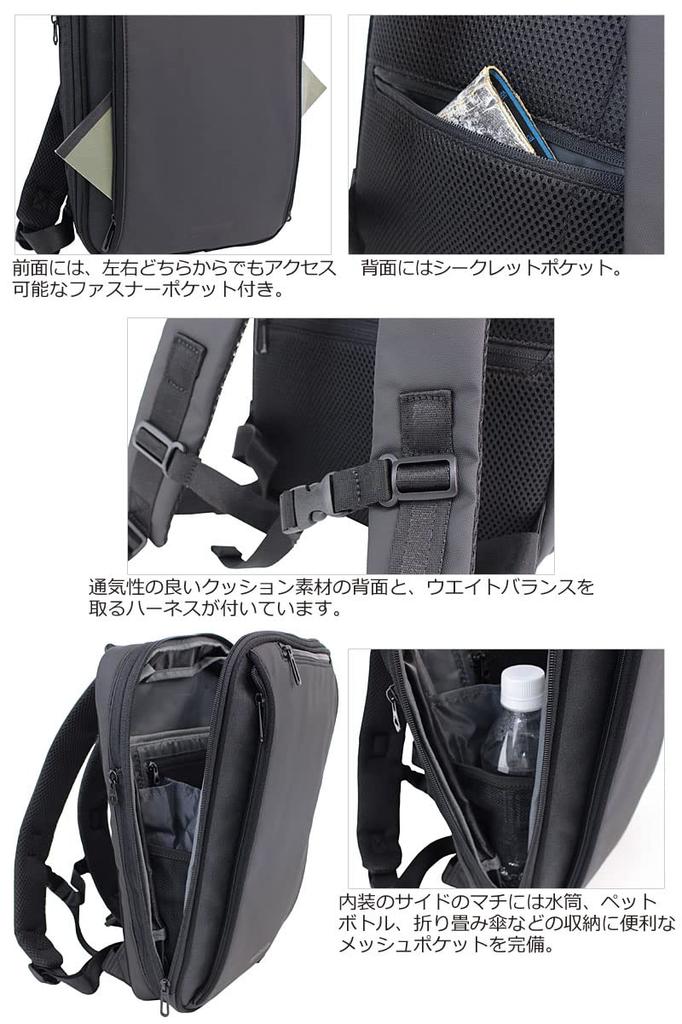 HARVEST Moustache on Time Slim Expandable Business Backpack JNO-2820 (Gray)