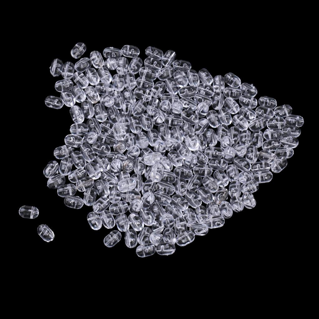 Oval Fishing Bead Sea Rig Beads Transparent 5 x 8mm 100Pcs