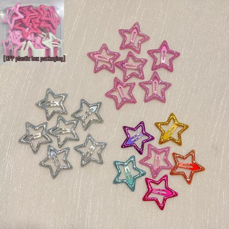 Y2K Star Hair Clips: Cute Five-Pointed Star Accessories for Kids' Side Bangs.