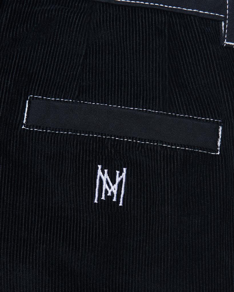 Nomaenyueol Half & Half Corduroy Pants - Black