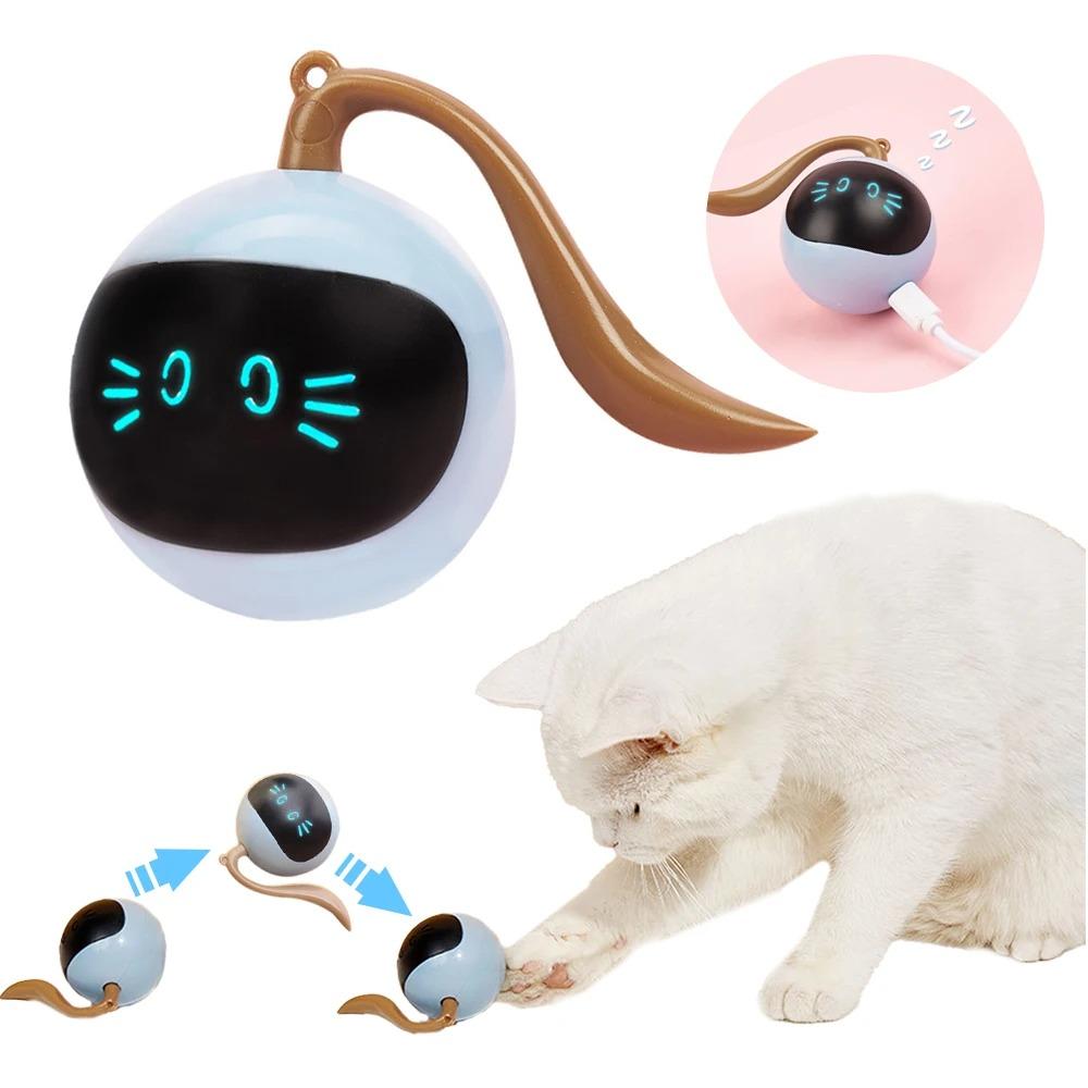 Automatic Interactive Cat Ball Toy-usb Rechargeable Self-rotating Exercise Toy With Smart Modes For Indoor Cats Dogs