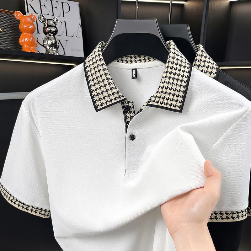 Summer Short Sleeve Polo Shirt Men s Lapel Collar T-Shirt Trendy Versatile Top M