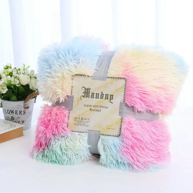 Double Layer Plush Warm Winter Throw Blanket Home Bedspread on The Bed Plaid Chair Towel Sofa Cover Lamb Bed Blankets and Throws