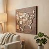 Wooden United States Map Puzzle Decorative Wall Art Educational Jigsaw Map for Home Office Classroom Display Gift