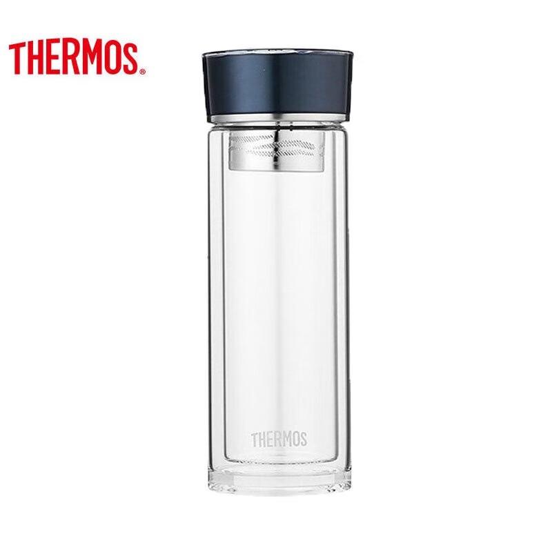 Thermos Double-Layer Glass Mug with Tea Infuser