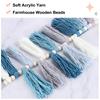 Bohemian Yarn Tassel Garland with Wood Beads 3.9Ft Wall Hanging Tassels Banner Western Room Decor for Bedroom Office Nursery
