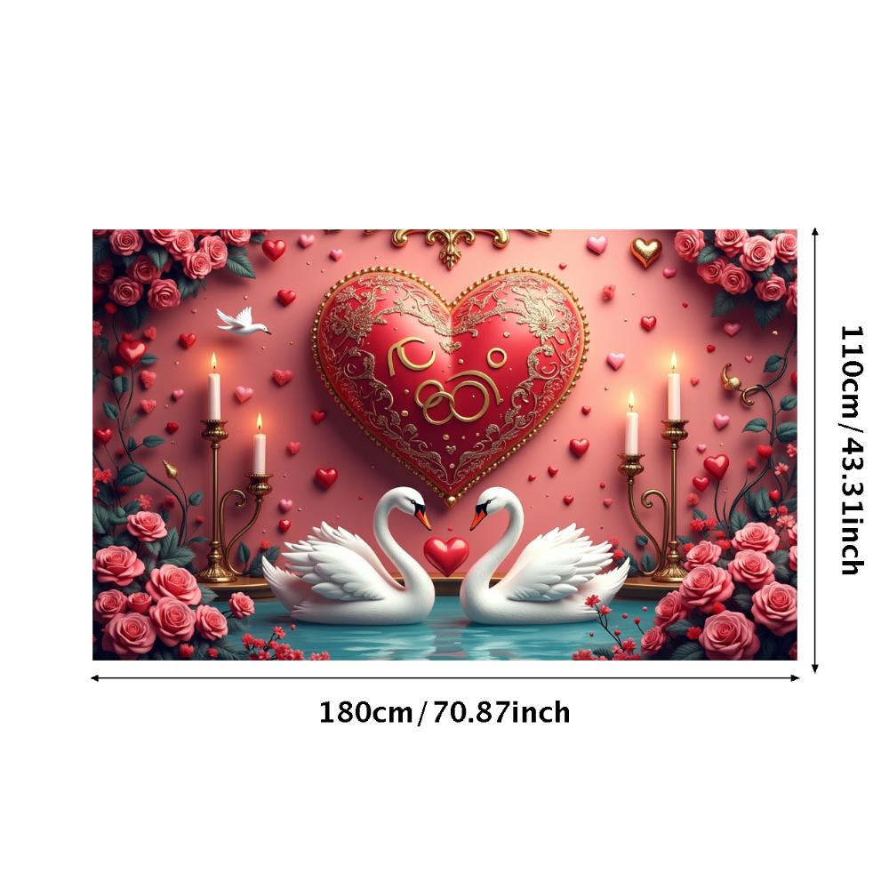 

Heart-shaped Romantic decor Lovely Background banner Rose-themed Wedding backdrop Charming Party backdrop for Party