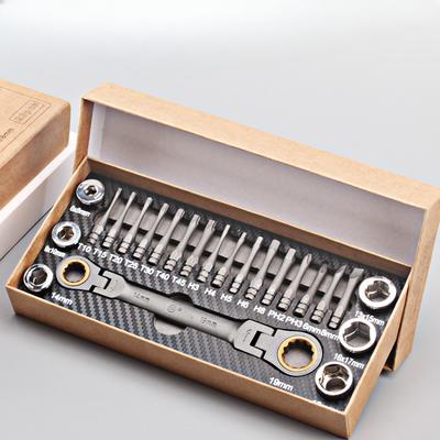 Tool 3140 Víceúhlový ráčnový klíč Šroubovák Sada nářadí Křížový šestihranný švestkový rukáv