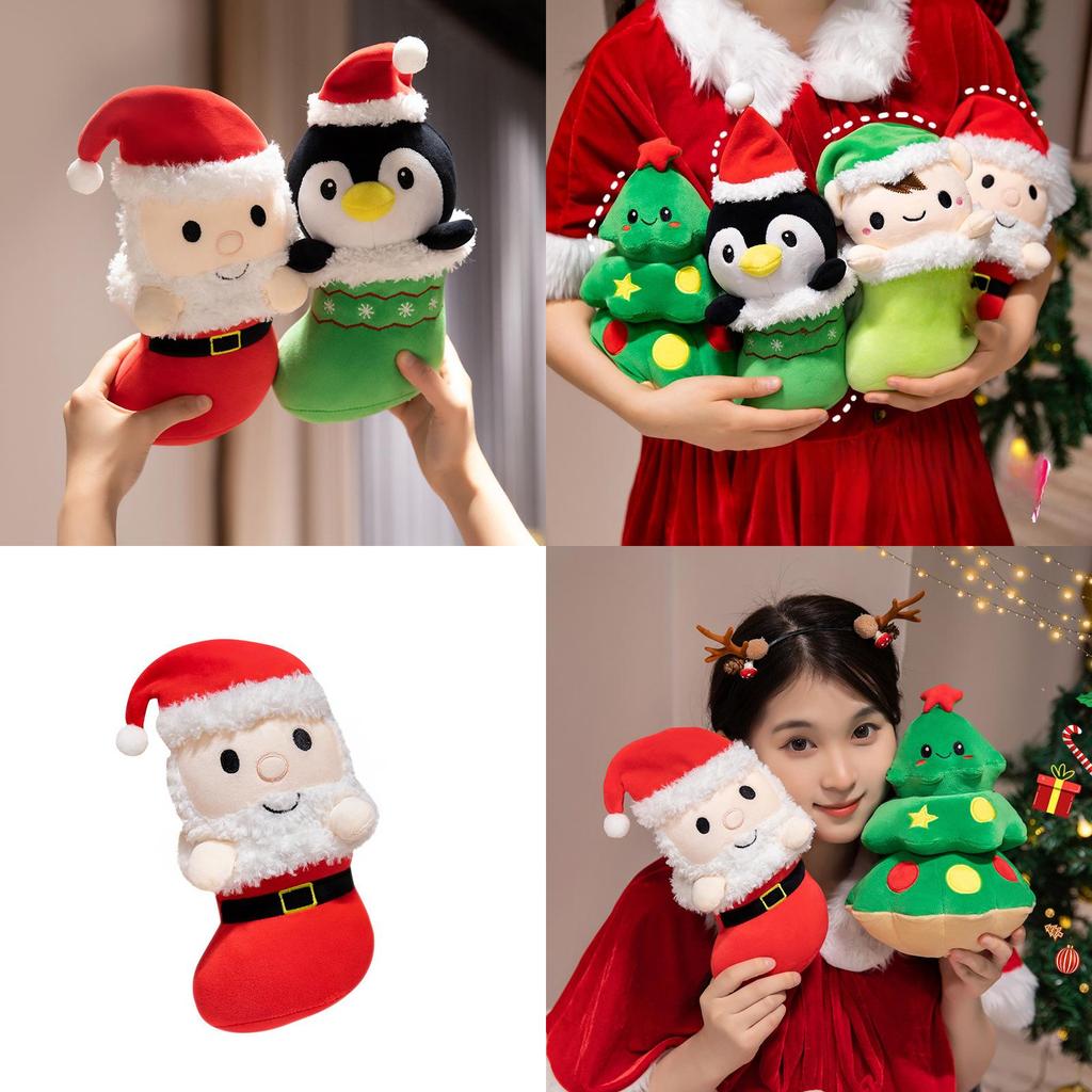 Jul Tomte Pingvin Mjukisdjur Med PP Bomullsfyllning För Högtidsdekoration Och Gåvor