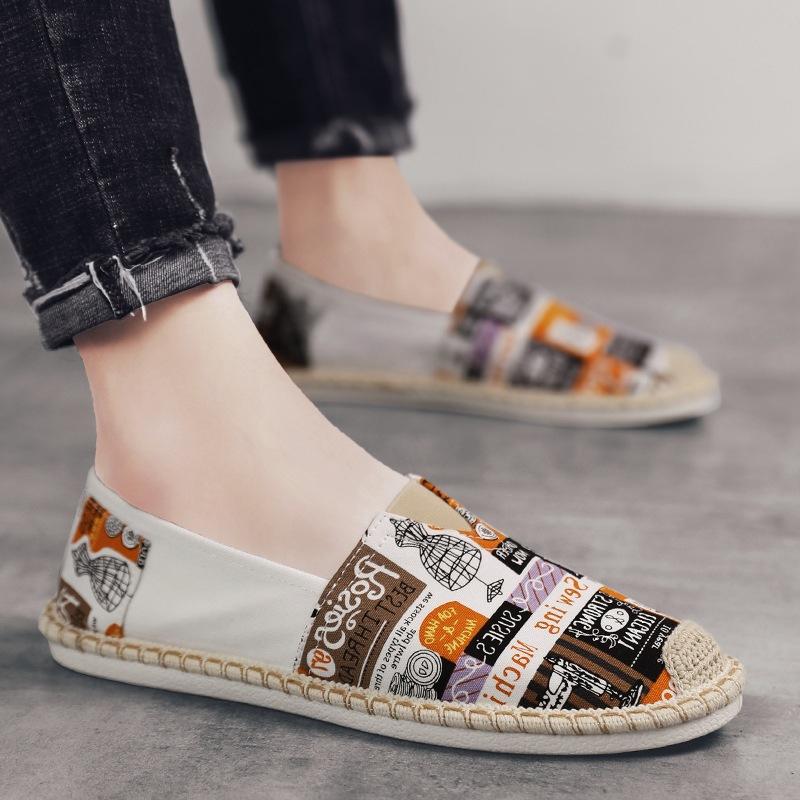 

Chinese style new spring and autumn breathable trend versatile one-pedal canvas Doudou tide shoes casual old Beijing cloth shoes 44