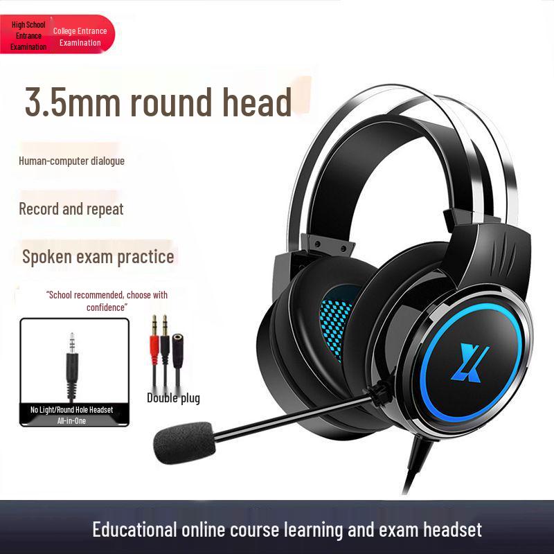 USB Over-Ear Headphones with Microphone for English Listening & Speaking Exams – Ideal for Middle & High School Online Classes