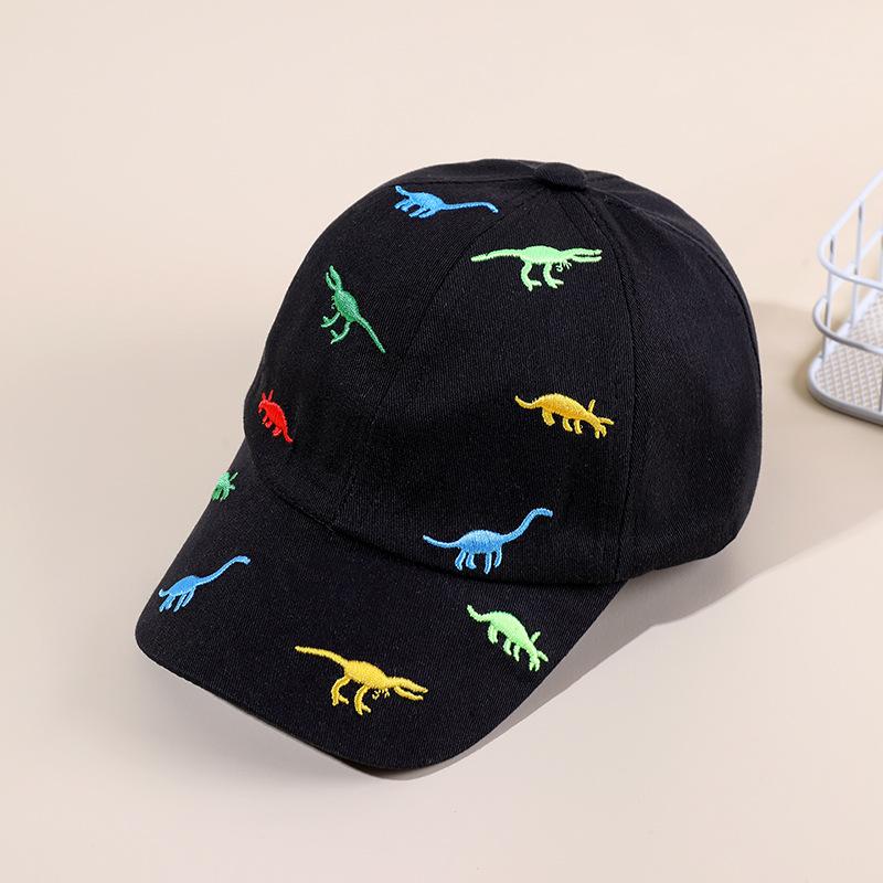 Berretto da baseball estivo per bambini con ricamo di dinosauro dei cartoni animati, regolabile per neonati e bambini, cappelli da sole per esterni