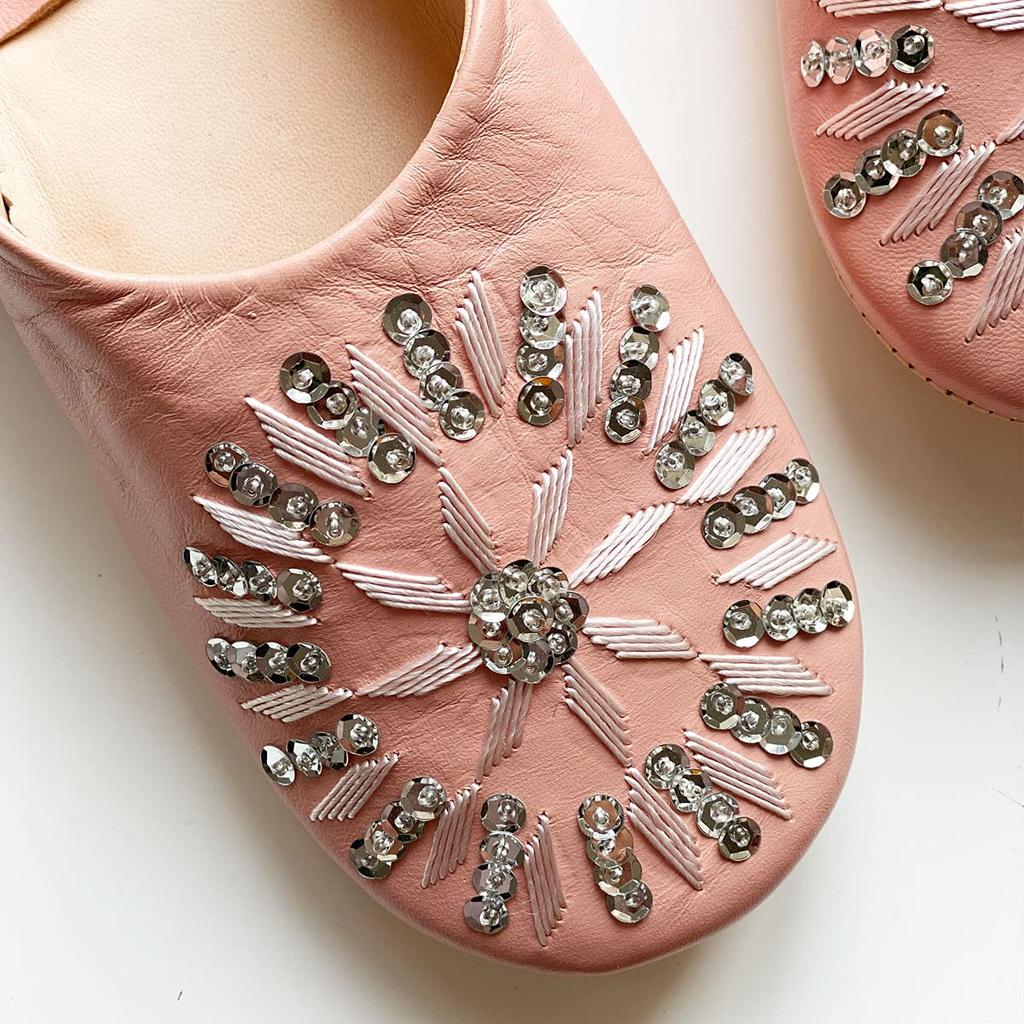 Sequined Babouche Bags Bridal Rose LL [dear Morocco] // // (26 cm)
