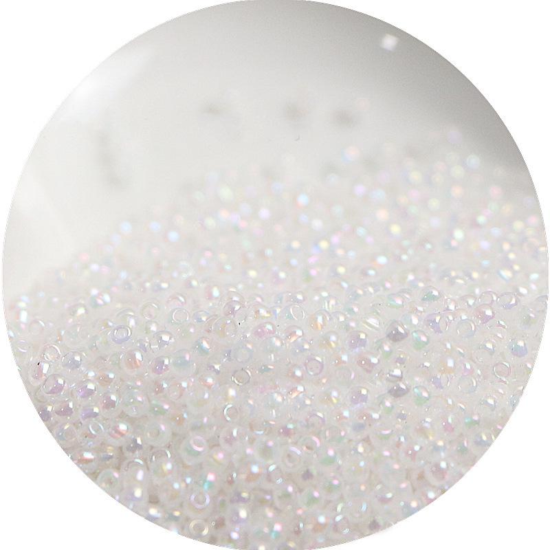 2mm Irisierende Glas-Samenperlen: Cremige Wolke für DIY Schmuck & Armbänder