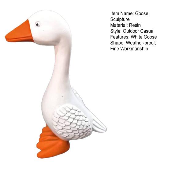 Mini White Goose Statue Miniature Goose Figurine Resin Animal Sculpture Home Office Outdoor Garden Table Decoration Ornament