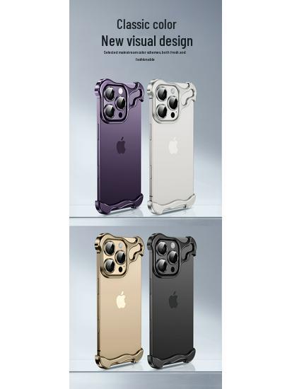 iPhone 16/17 Pro Max Air Irregular Metal Border Protective Case with Heat Dissipation