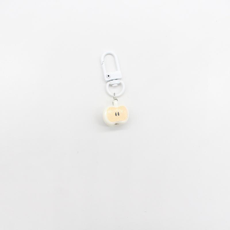 

Vibrant 3D Apple Keychain Charm - Cute Gift for Friends білий