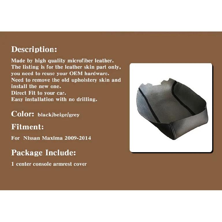 For Nissan Maxima 2009-2014 2010 2011 Center Console Armrest Protection Cushion Breathable Armrest Box Cover Pad Car Accessories