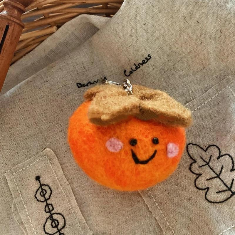 Eco-Friendly Felt Green Vegetable Keychain Adorable Lightweight Bag Pendant Schoolbag Ornament for Students Daily Use